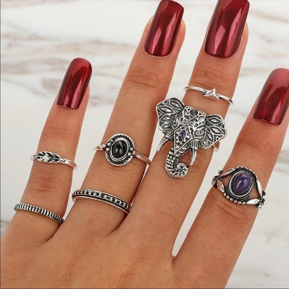 🆕 Elephant Midi Ring Set - Picture 2 of 3